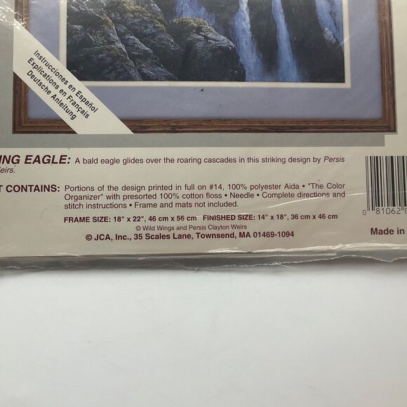 VTG 90's Needle Treasures Counted Cross Stitch Kit Soaring Eagle Cascade Nature - Picture 3 of 9